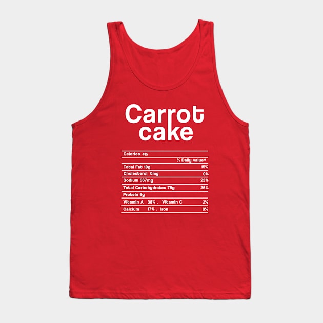 Carrot Cake Nutrition facts Food Funny Christmas Thanksgiving Gift Tank Top by issambak